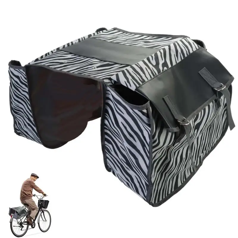 

Bicycle Panniers Double Pack Bike Saddle Bags For Rear Rack Wear-Resistant Travel Bag Durable Grocery Pannier For Camping