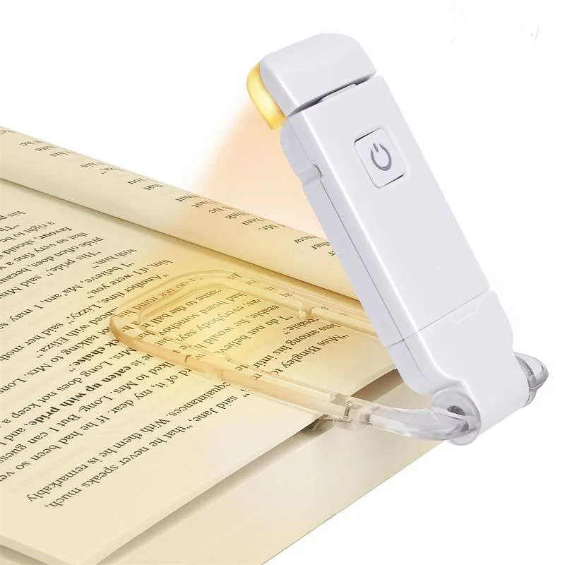 

Светодиодная USB перезаряжаемая лампа для чтения книг, регулируемая яркость, защита глаз, зажим, освещение для чтения