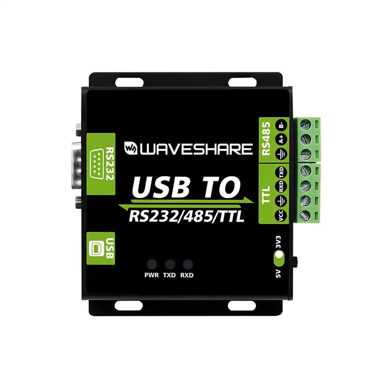 Фото Преобразователь Waveshare USB в RS232/485/TTL со встроенным FT232RL, промышленный USB-RS232 конвертер, поддержка Android и Windows №1