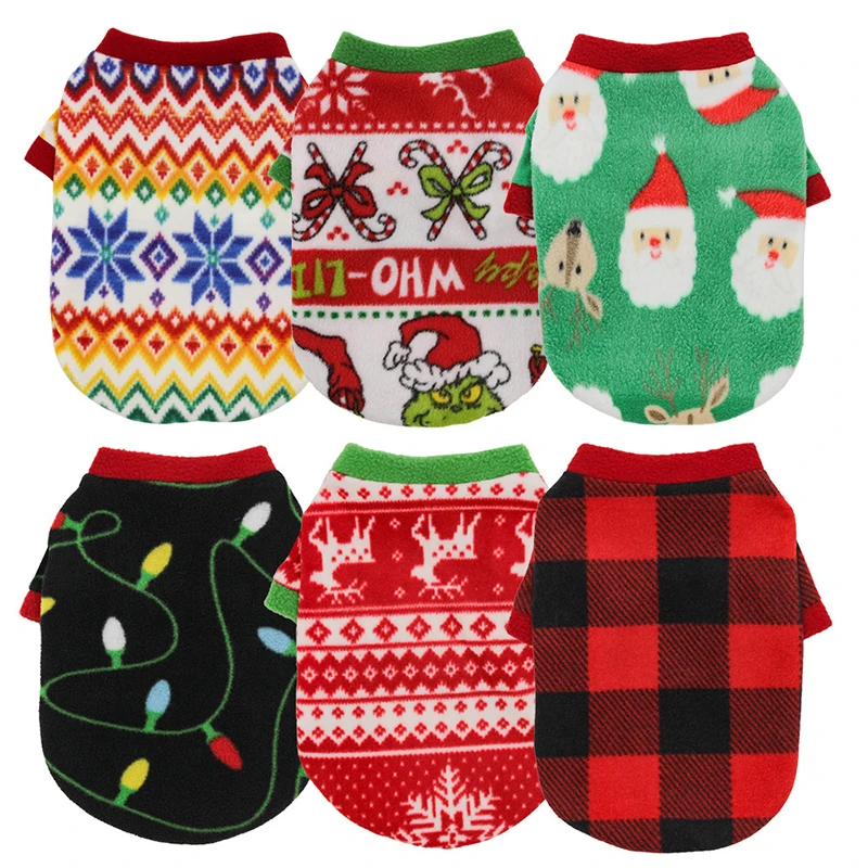 

Cute Cartoon Jacket For Dogs Lovely Santa Claus Elk Dog Hoodies Coat Autumn Winter Warm Cat Clothes Vest Chihuahua Dog Costume