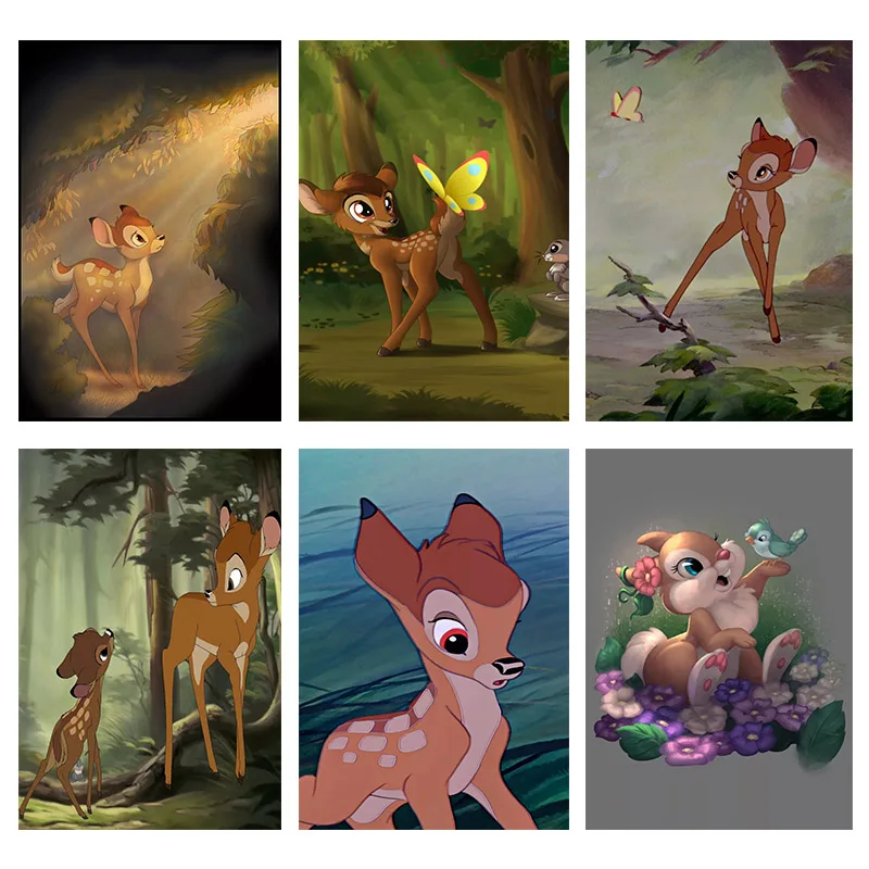 

Настенная Картина на холсте Disney мультяшный Бэмби, скандинавские плакаты и принты, настенные картины для декора гостиной