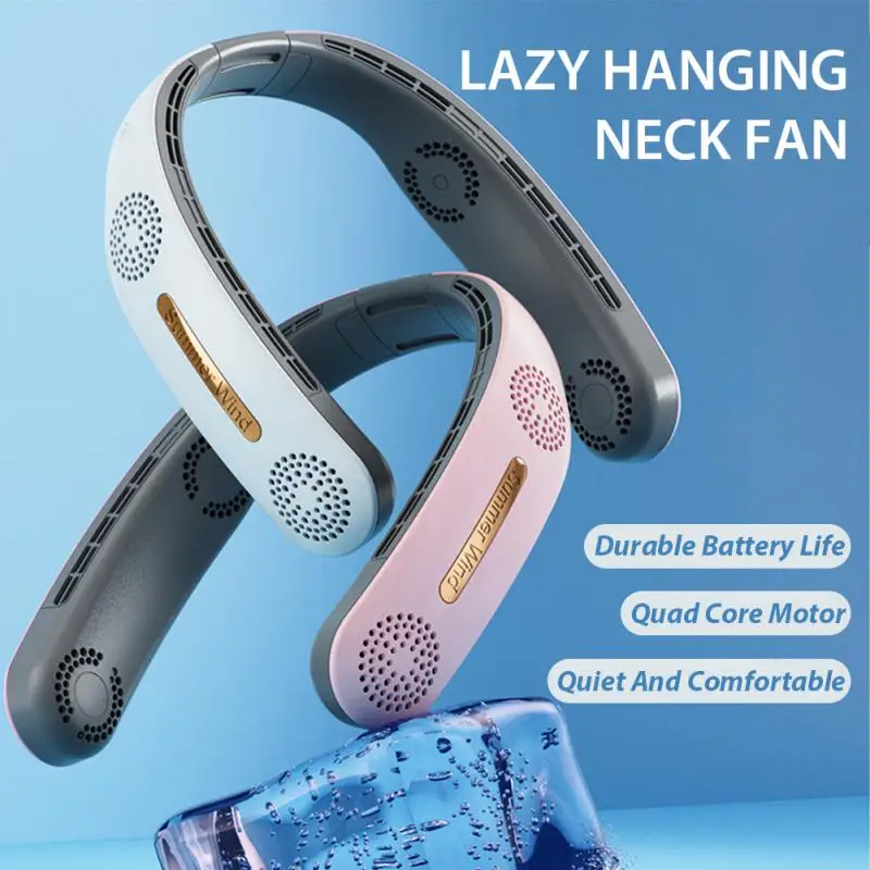 

Usb Rechargeable Bladeless Neck Fans 360 Degree Cooling 3-speed Fans Air Ventilador Cooling Super Quiet Convenient Bladeless Fan