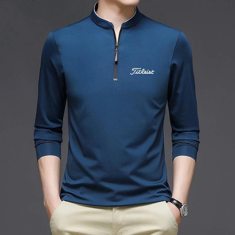 

Autumn Golf Clothing Men's Long Sleeved Top Outdoor Sports Leisure Loose Bottomed Polo Shirt Half Zip Breathable Men's T-shirt