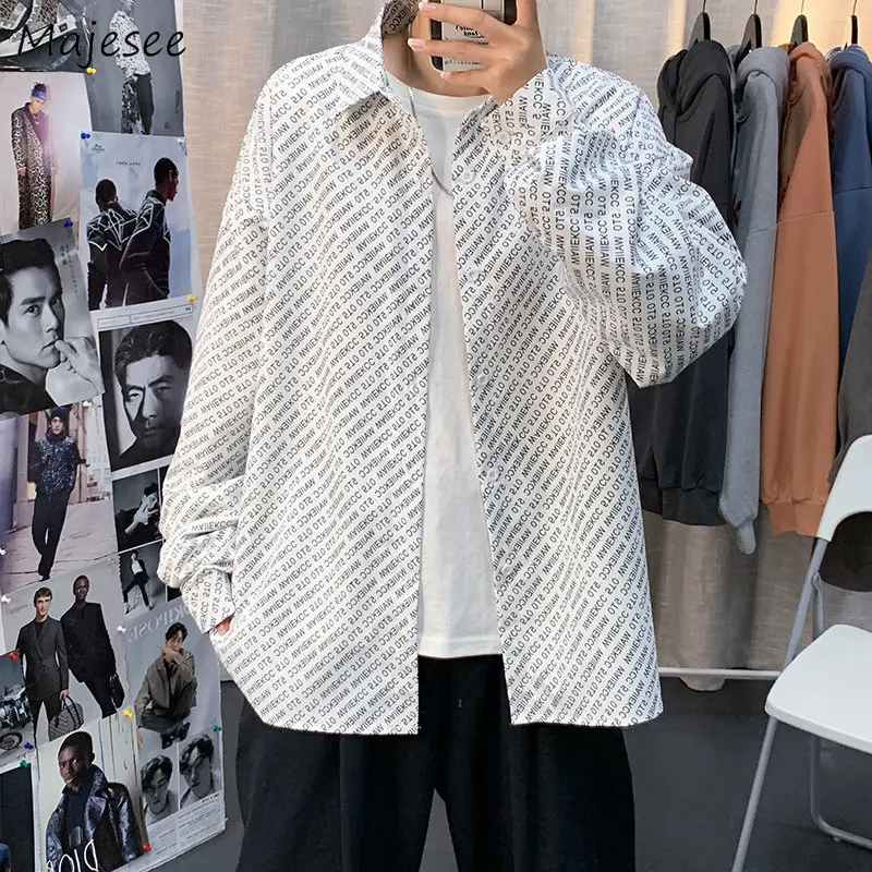 

Рубашки мужские модные свободные красивые повседневные модные Универсальные рубашки с надписью мужская одежда Харадзюку уличная ретро классическая мужская одежда