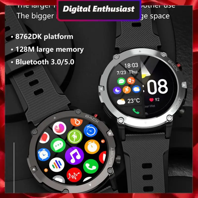 

For Android Ios Smart Bracelet Call Ip68 Waterproof Smart Watch 1.32-inch Health Monitoring Fitness Smartwatch 300mah