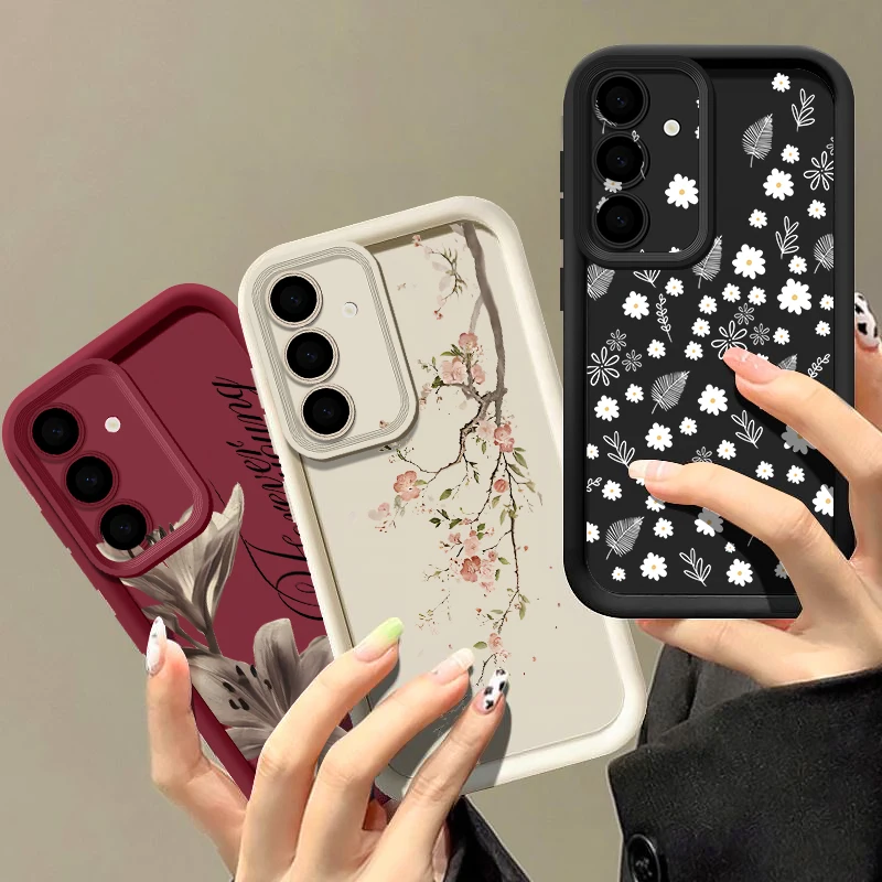 Фото Чехол для телефона с цветочным узором для Samsung A57 A37 A56 A27 A17 A26 A36 A55 A15 A54 A16 S26 S24 S23 S22 Ultra S25 FE, мягкий чехол. №2