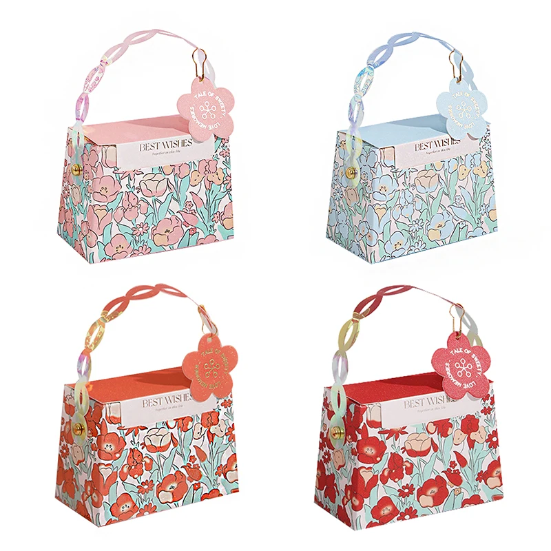 

10pcs Vintage Flower Pattern Gifts Bag Bride Party Candy Packaging Bags Wedding Birthday Anniversary Bachelorette Party Supplies