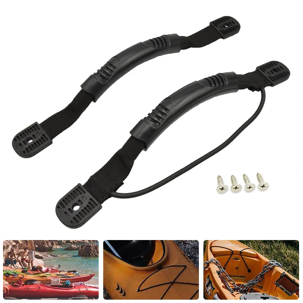 

1pc Kayak Canoe Boat Side Mount Handle With Bungee Cord Accessories Cordless/Corded Replacement Handles Kayaking Parts