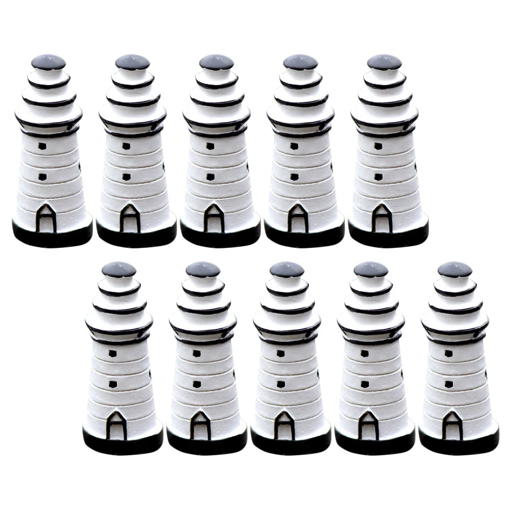 

10pcs Imitation Miniature Lighthouse Ornaments Tiny Lighthouse Ornaments