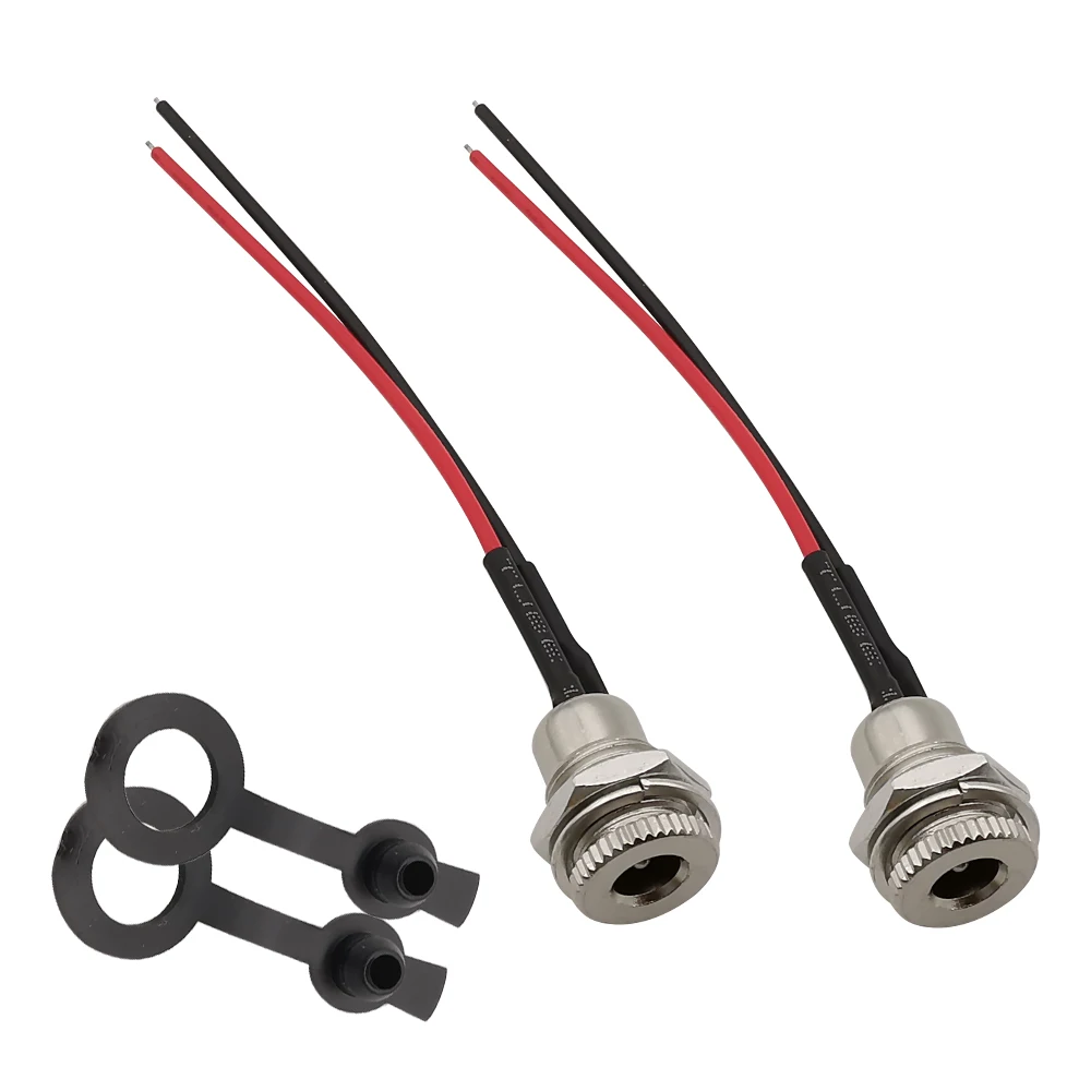 

2 шт., 5,5 мм, 2,1 мм, 2,5 мм, разъем питания постоянного тока с резьбой, гнездовой разъем для монтажа на панели, адаптер 20AWG, провод, 2-контактный припой с пылезащитным покрытием