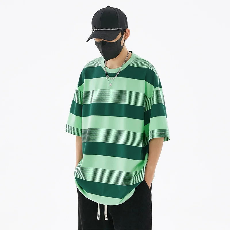 

Sport Hip Hop Mens Streetwear T-shirts Casual 2023 Summer Short Sleeves Striped Tshirt Tees Oversize 5XL 6XL T Shirt