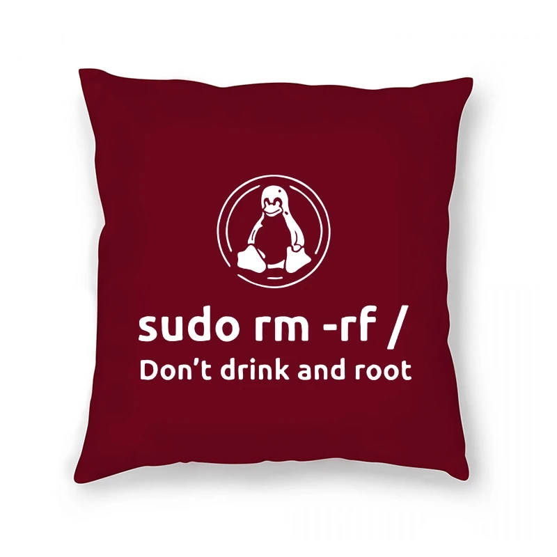 

don't drink and root programmer funny Pillow Case hip hip streetwear ovesized homme clothes harajuku