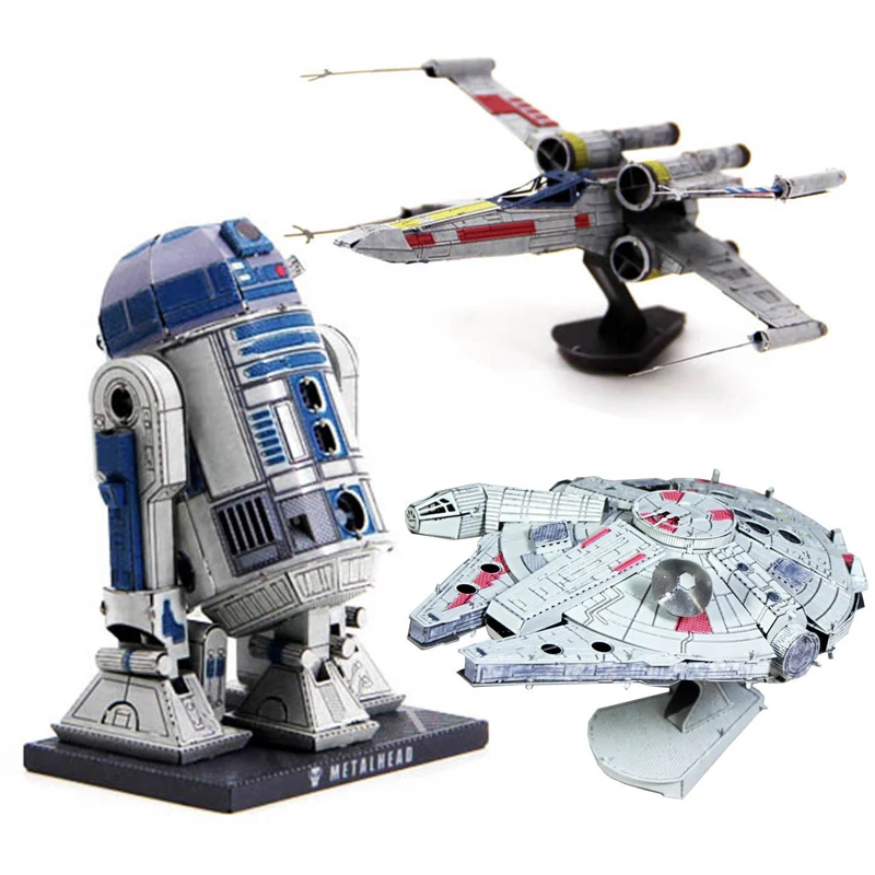 

Disney Star Wars Colorful 3D Metal Puzzle Model Millennium R2 D2 Robot Action Figures DIY Assemble Jigsaw Toys for Children Gift