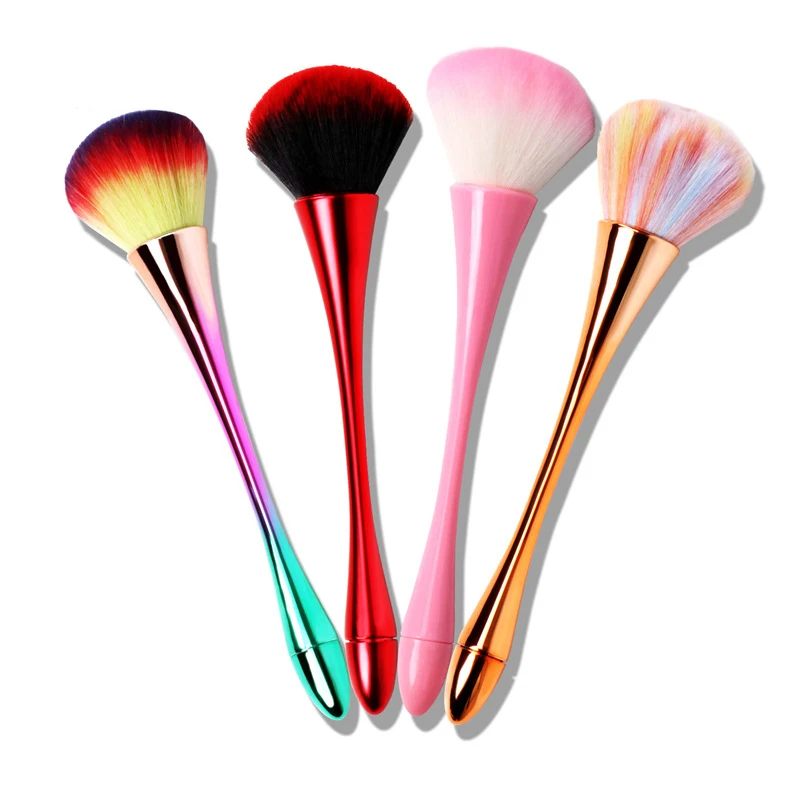 

Luxury Soft Fur Makeup Brush Rainbow Gradient Waist Handle Foundation Loose Powder Concealer Blending Blush Brush Beauty Tools