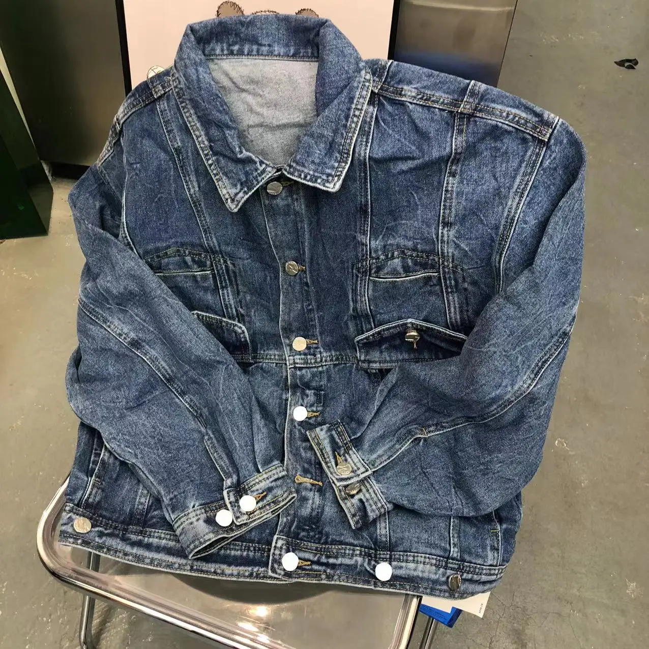 

ADER Spring and Autumn New Relaxed Vintage Wash Used Cowboy Polo Coat Couple