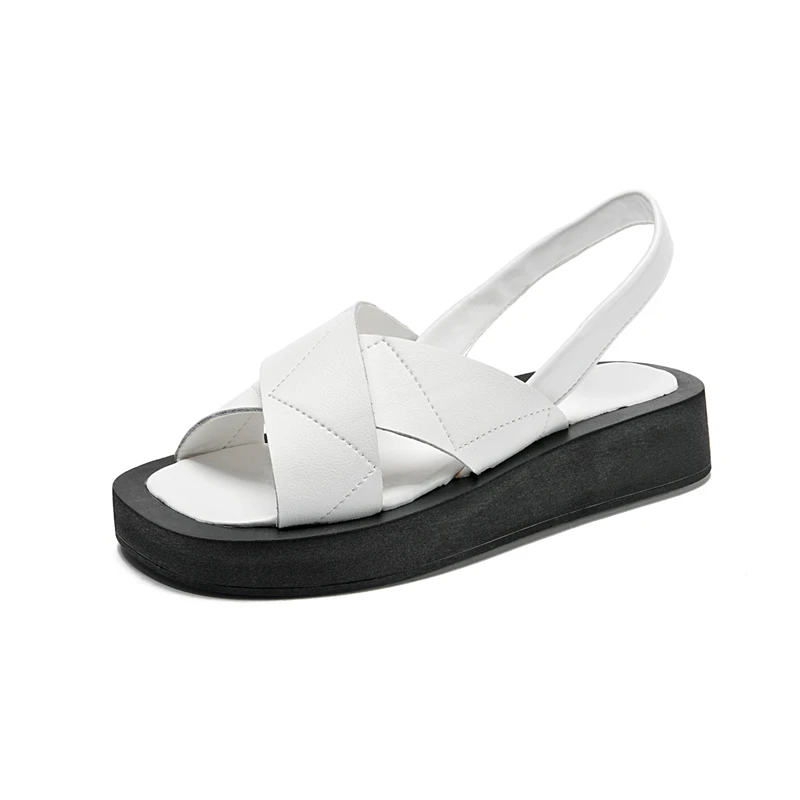 

AIYUQ/женские пляжные сандалии на плоской подошве; Повседневная женская летняя обувь; Цвет белый; Модные женские сандалии с открытым носком; Б...