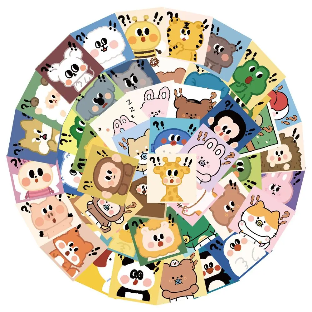 

50PCS Pieces Of Cute Little Animal Question Funny Cartoon Creative Ins Mobile Phone Computer Decorative Stickers