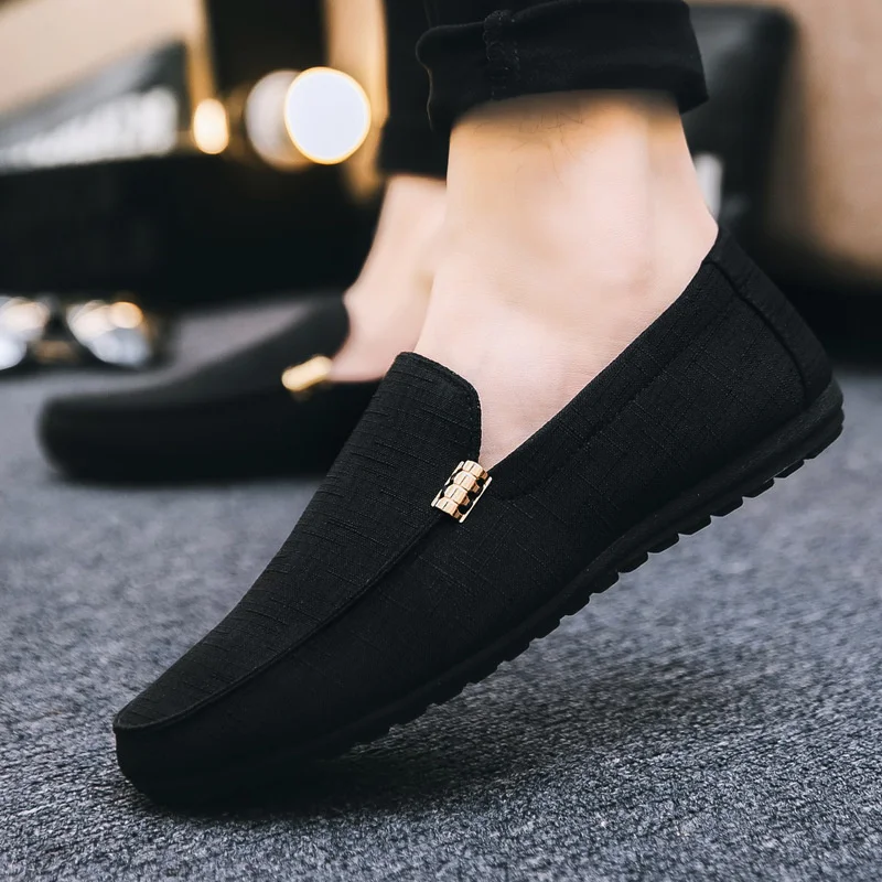 

2023Spring Summer Men Loafers mens Shoes Casual Light Canvas Youth Flat Shoes Breathable Fashion Footwear New On Sale