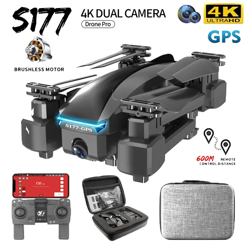 

2022 New S177 Drone 4K Gps 5G WIFI Hd Wide Angle Dual Camera Fvp Flight 20min Rc Distance 600m Quadcopter Vs S167 Dron Toys