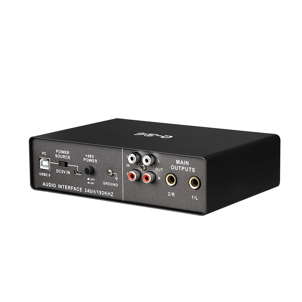 New Teyun Q-24 Audio Interface 2 in 4 Out Sound Card With Monitoring Electric Guitar Live Recording Professional Sound Card PC