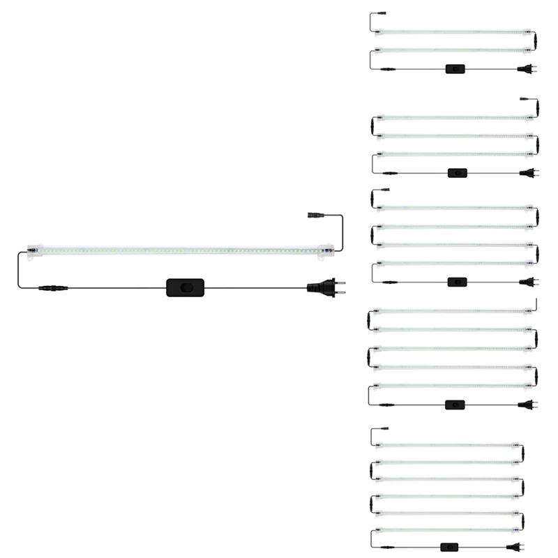 

Светодиодная лента для выращивания растений, комнатная лампа полного спектра для цветов, штепсельная вилка европейского стандарта, 50 см