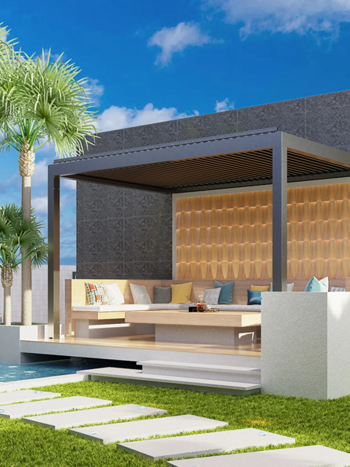 

3m x 4m waterproof pergola bioclimatica enclosed pergola Sample size