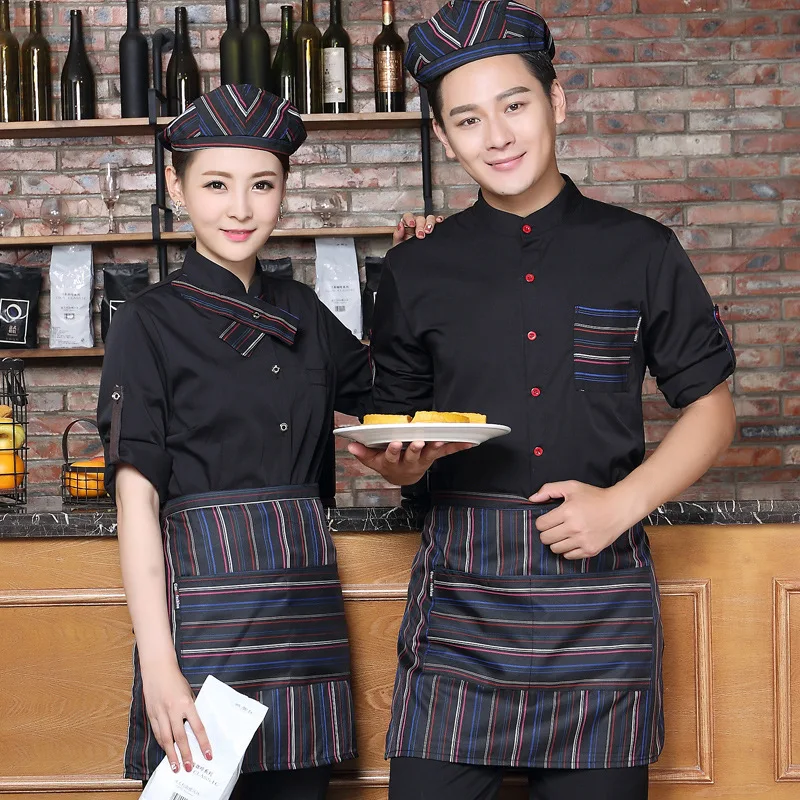 Кофейная осенне-зимняя одежда с длинными рукавами для западного ресторана