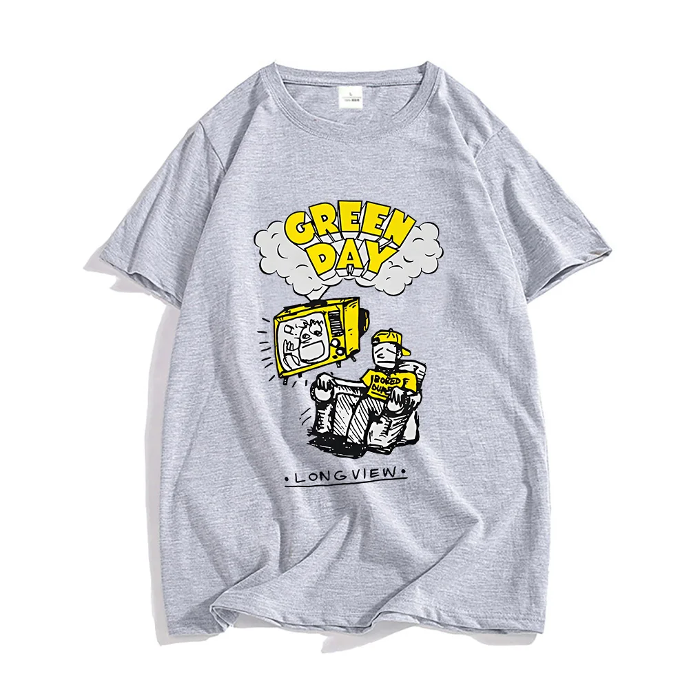 

Music G-green Day Rock Band T-shirts Unisex MEN 100% Cotton T Shirts Cool Boy Tshirts Four Seasons Tees Casual Short Sleeve Soft