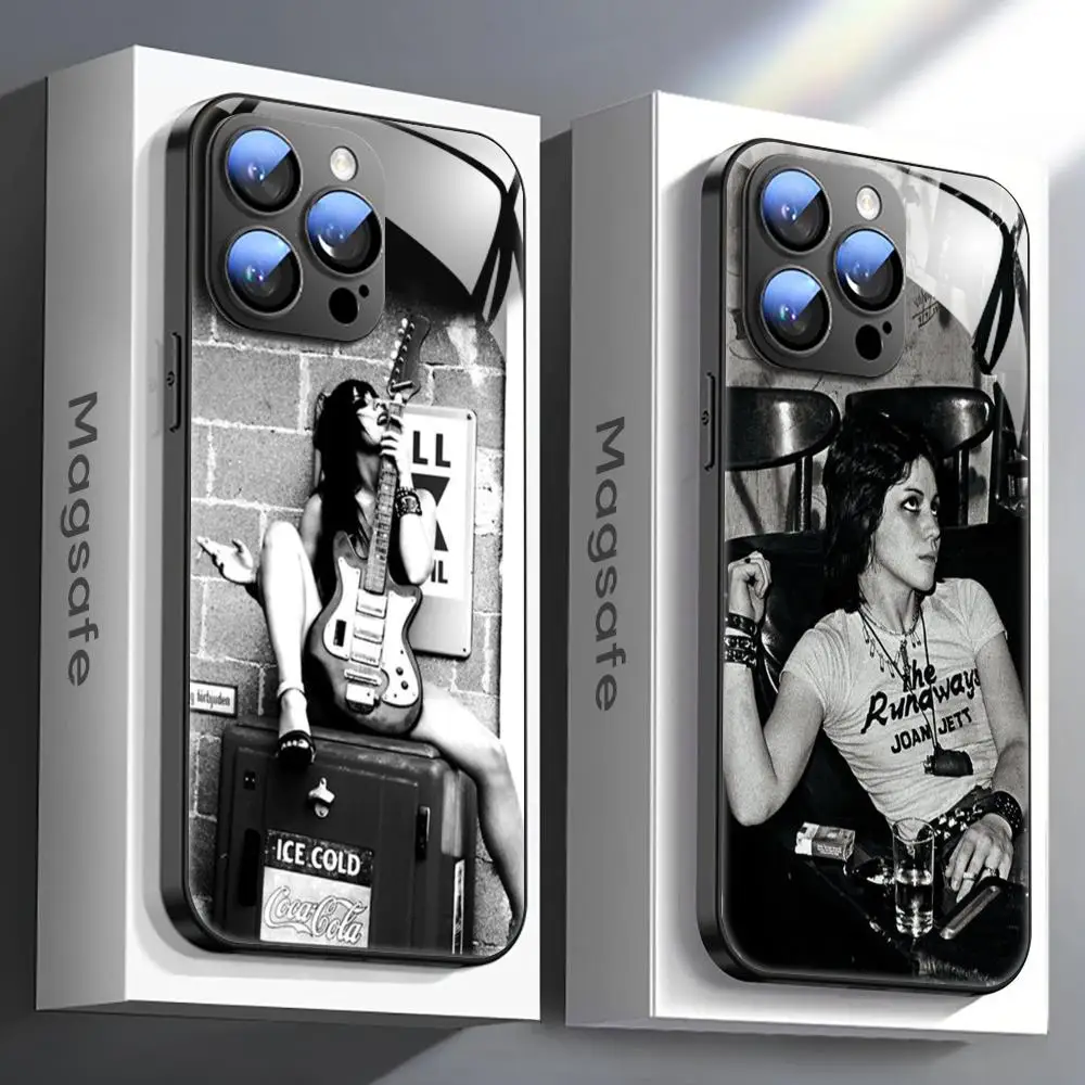 Красивый чехол для телефона Joan Jett iPhone 16 15 14 13 12 11 X XR XS XSMAX 8 Plus Mini Pro Max стеклянный