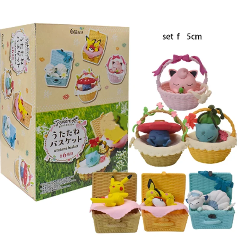 

6 Piece Pokemon Bulbasaur Eevee Mewtwo Ninetales Doll Toy Sleeping Flower Collection Cartoon Ornament Kid Creative Birthday Gift