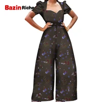 dashiki african jumpsuit women for party wedding dinner wide leg pant playsuit sexy neck rompers streetwear overalls wy9556