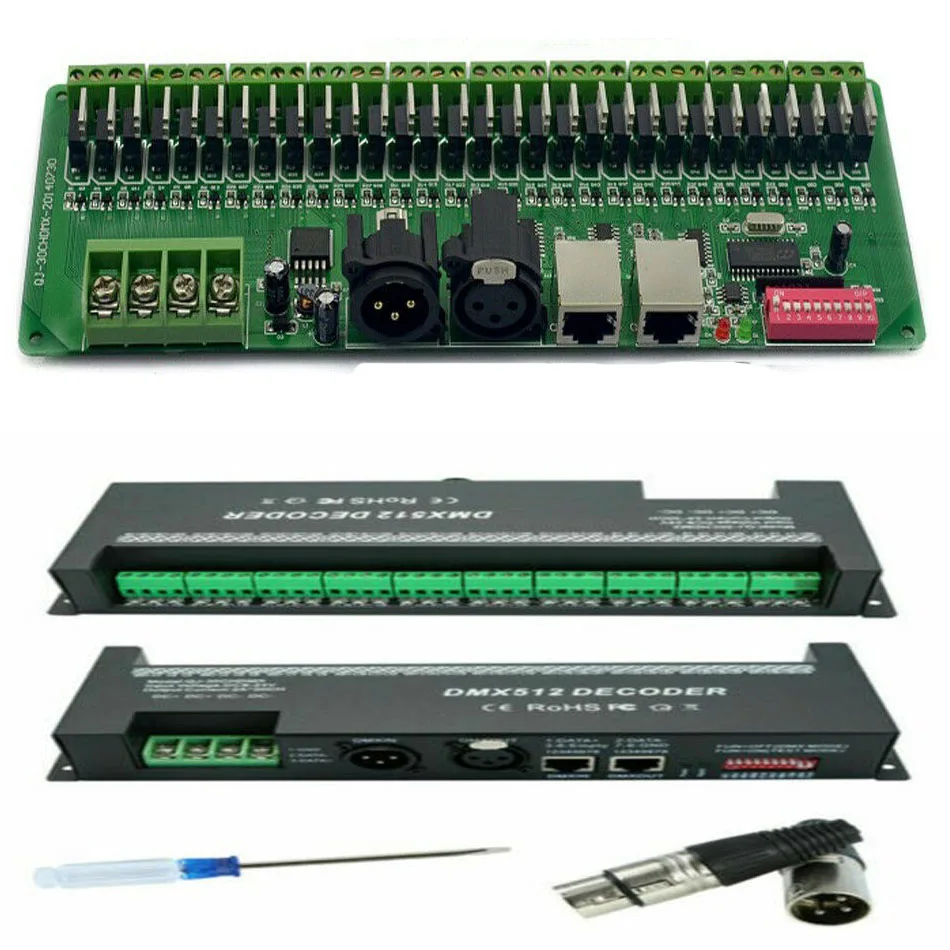 DMX 512 DC9V-24V 30CH RGB 30CH X 2A 30 Channel  LED controller dmx decoder Dimmer Driver For 5050 RGB LED strip