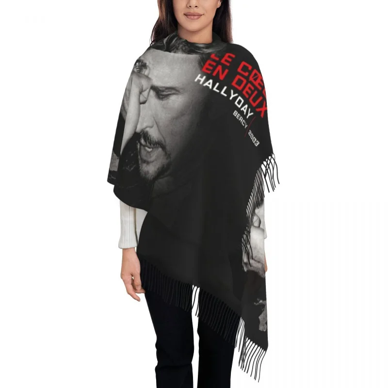 

Custom Print Scarf Women Men Winter Fall Warm Scarves France Rock Singer Shawls Wraps