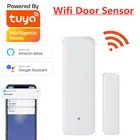 Смарт-детекторы открытиязакрытия двери Tuya, Wi-Fi, домашняя сигнализация, совместима с приложением Alexa Google Home Tuya