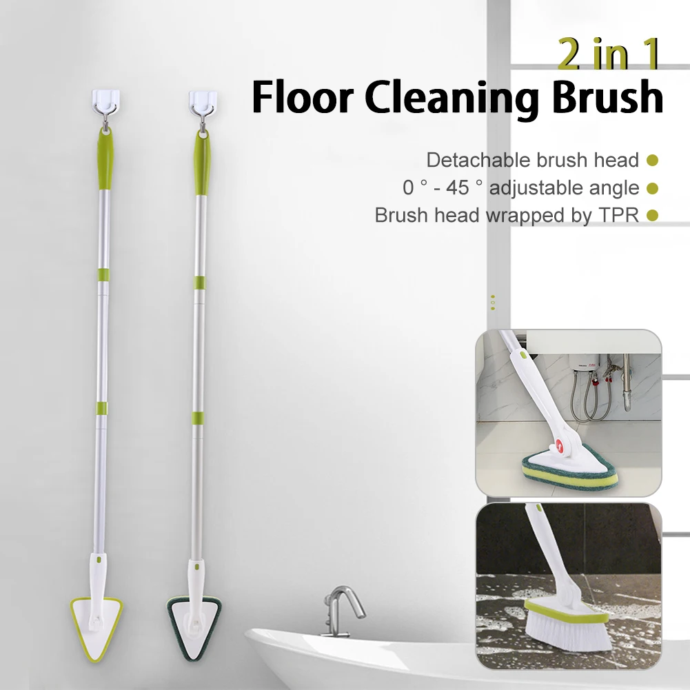 

Magic Broom Floor Brush Cleaning Set Adjustable Long Handle Scrubber with Stiff Bristles Sponge Brush for Shower Bathtub Tile