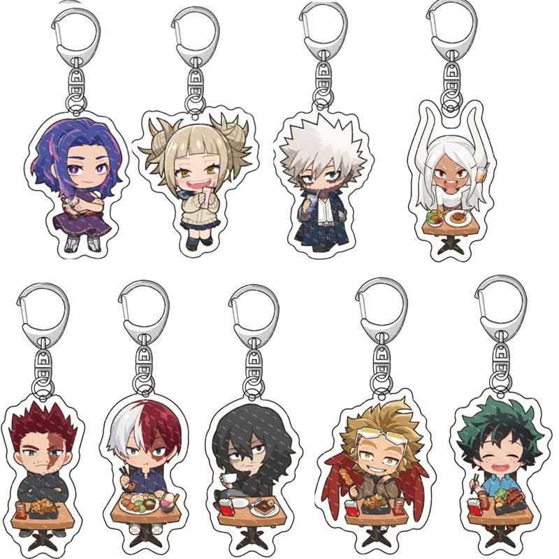 Двусторонний акриловый брелок с героями мультфильмов моя геройская академия