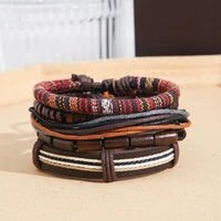 multi layer bohemia handmade vintage leather cuff bracelets for women men mix styles adjustable party gifts bangle jewelry