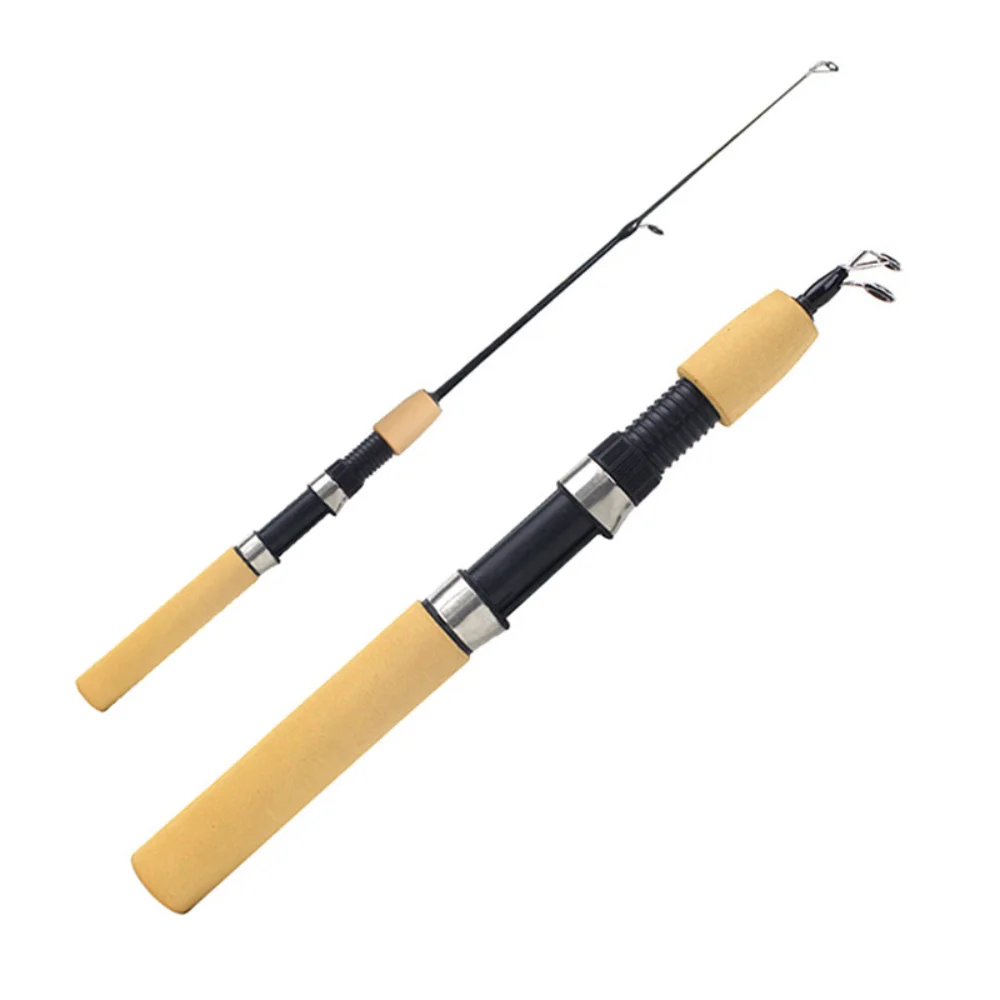 

Winter Shrimp Fishing Rods Mini Ice Rod Metal Fishing Reels Elastic Carbon Bait Anti Slip Wood Color Handle Casting Rod pesca