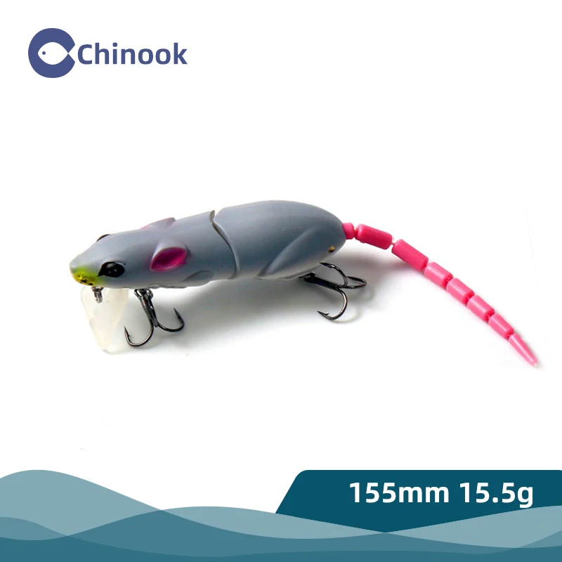 

Chinoo15.5g 85mm Topwater rat wakebait Multi-section Mouse Lure Artificial Bait Rat Minnow Lure Wobbler Fishing Pesca bass lures