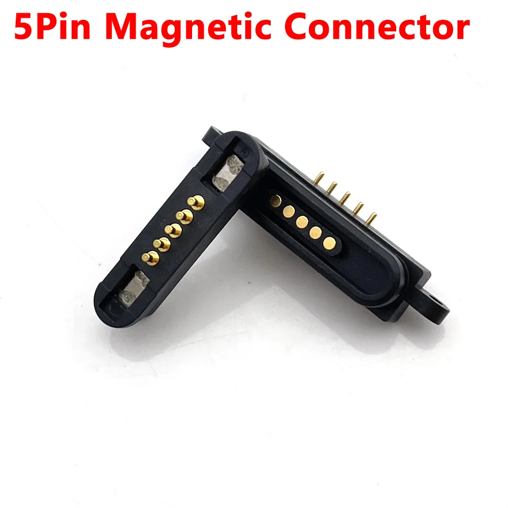 

1pc 5Pin WaterProof high Current Magnet Pogo Pin Connector Male Female Probe DC Suction Spring Power Charging Magnetic Connector