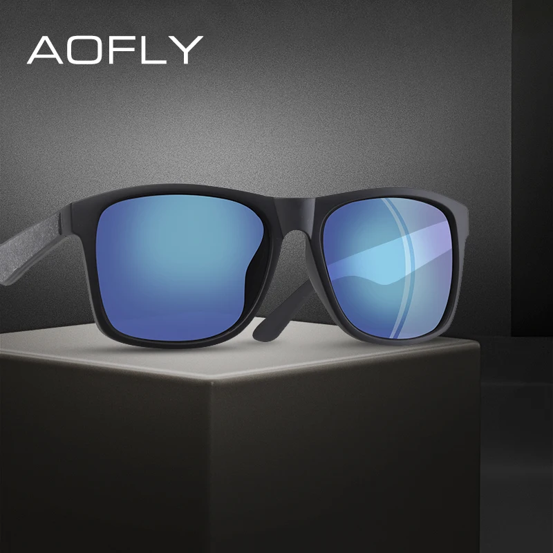 

AOFLY квадратные поляризованные солнцезащитные очки для мужчин 2023 винтажные TR90 зеркальные Мужские и женские солнцезащитные очки с антибликовым покрытием мужские очки UV400