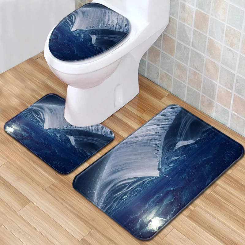 

Ландшафтный напольный коврик из трех предметов для туалета, набор из 3 предметов для ванной, коврик для двери