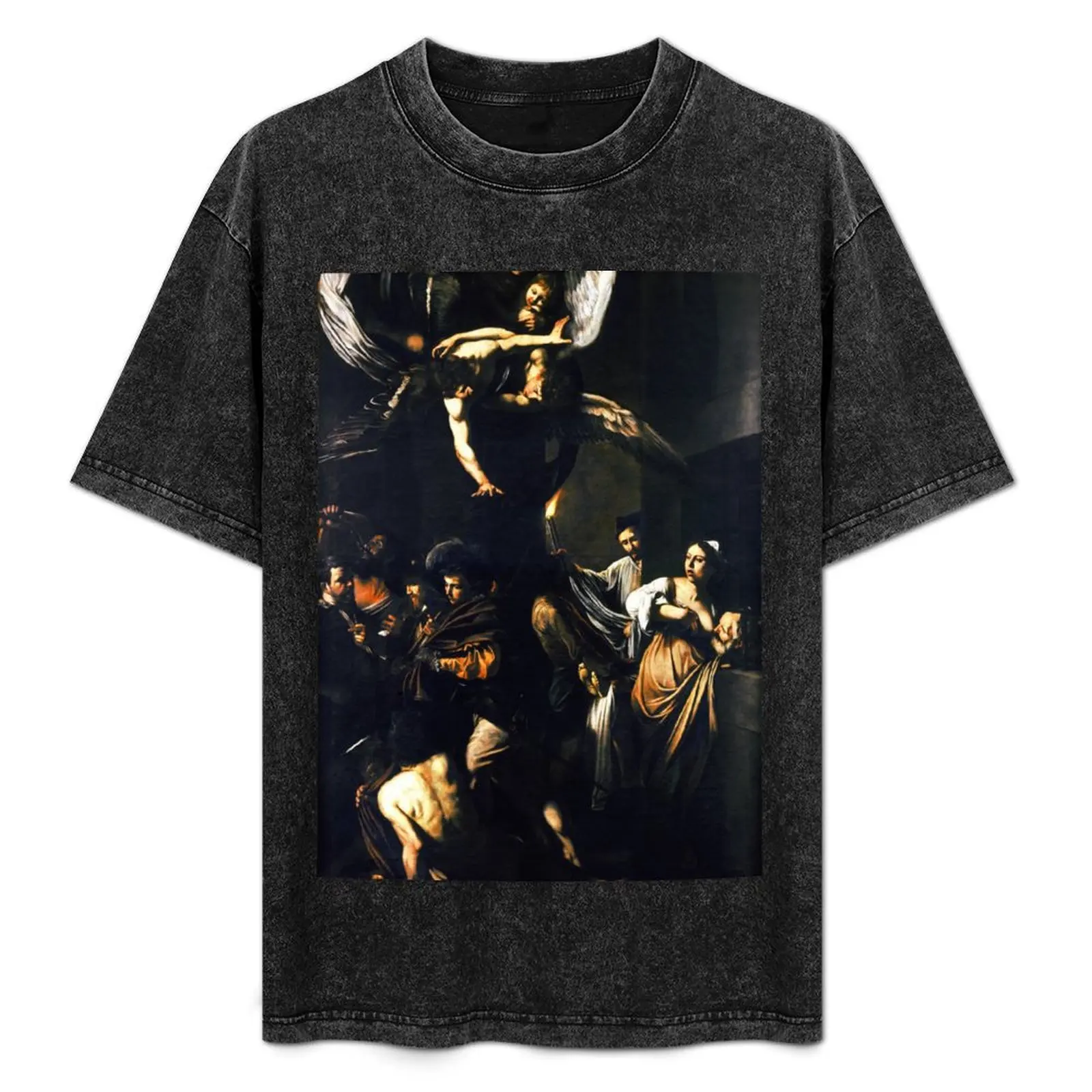 Мужская хлопковая футболка Caravaggio The Seven Works Of Mercy 1607