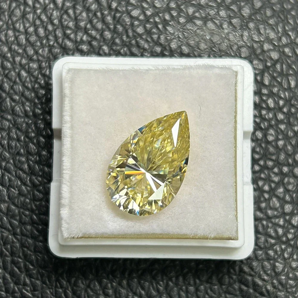 Meisidian камень Муассанит 1-10 карат измельченная груша яркий желтый бриллиант