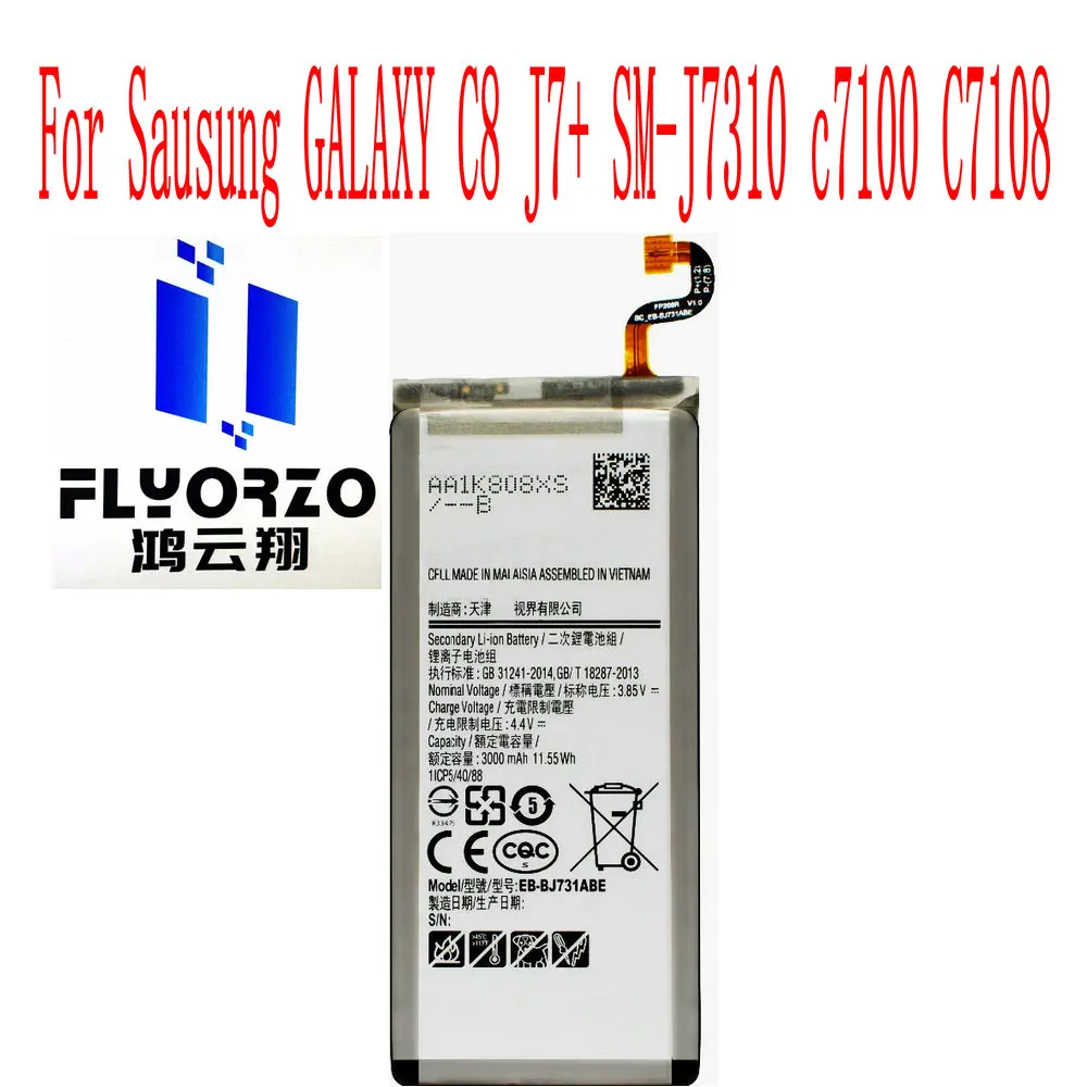 

High Quality 3000mAh EB-BJ731ABE Battery For Sausung GALAXY C8 J7+ SM-J7310 c7100 C7108 Mobile Phone