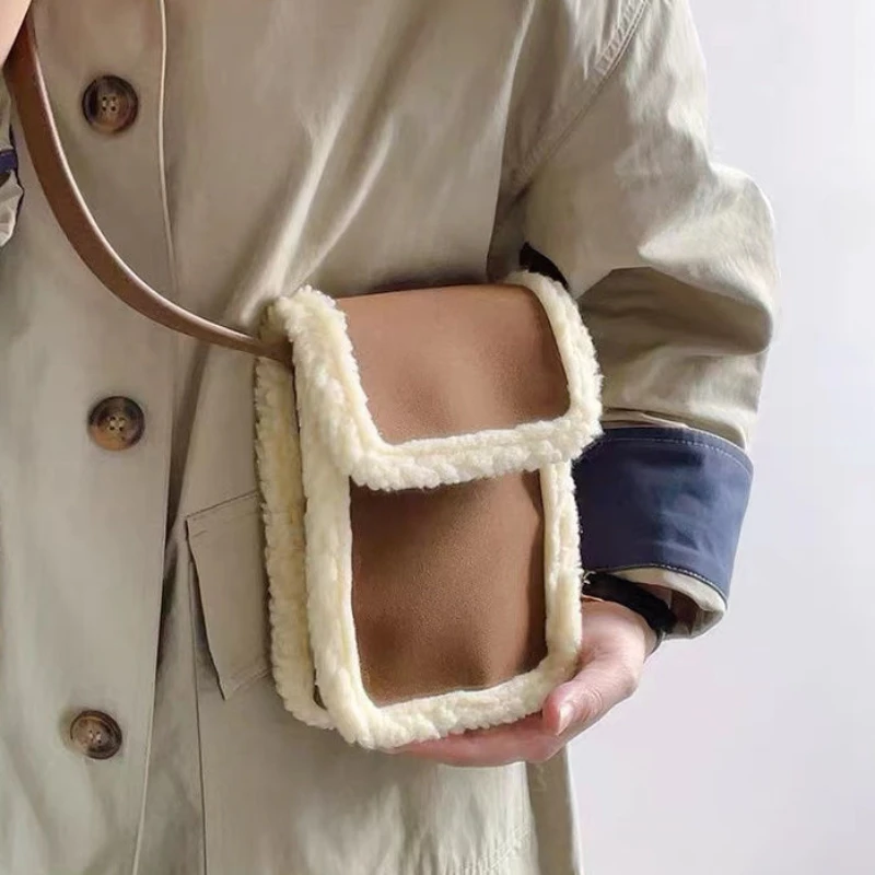 Детские сумки-мессенджеры из овечьей шерсти Сумка для телефона Плюшевая сумка