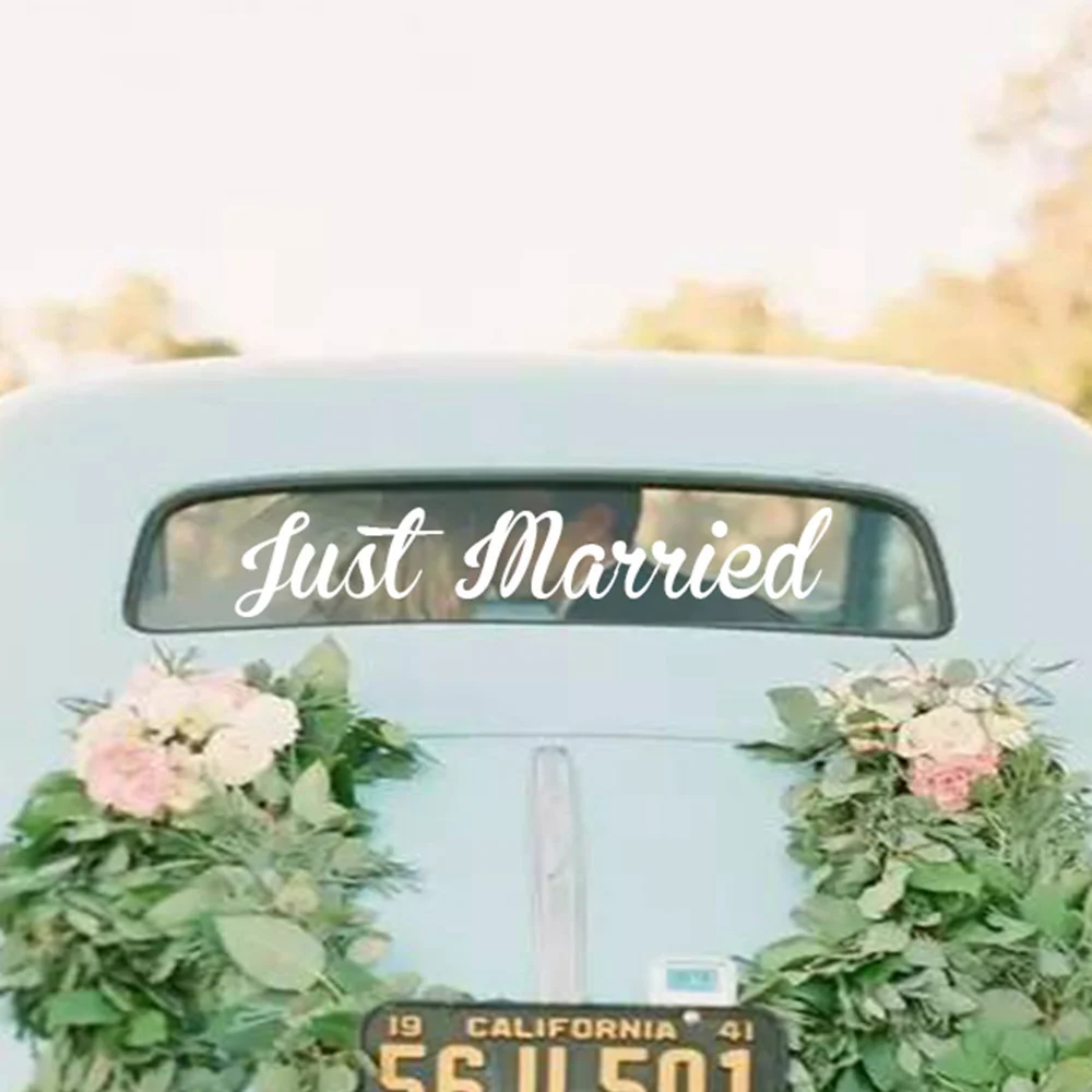 

Just Married Car Sticker Wedding Decorations Rustic Wedding Decor Vinyl Decals Removable Window Murals