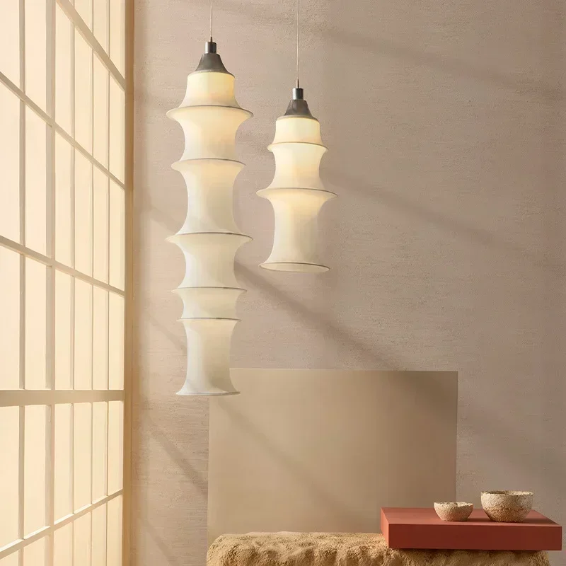 Итальянский дизайнерский тканевый шелковый подвесной светильник Вертикальный