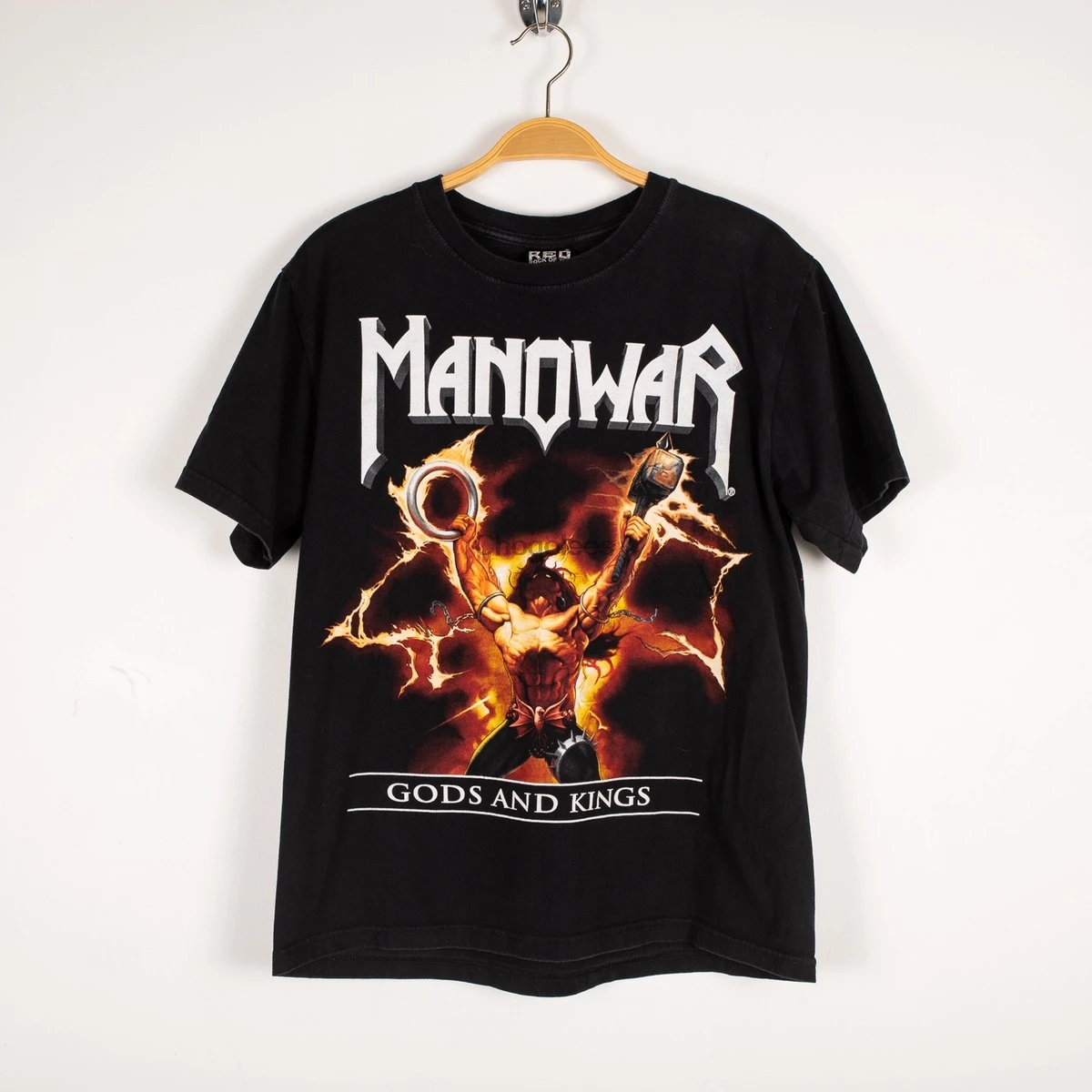 Винтажная рекламная футболка с изображением богов и королей Manowar |