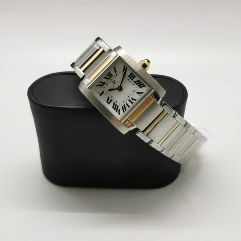 

Womens Watch Waterproof Lady Quartz Movement Gold Two Tone Stainless Steel Movement Sapphire Glass Female Wristwatches